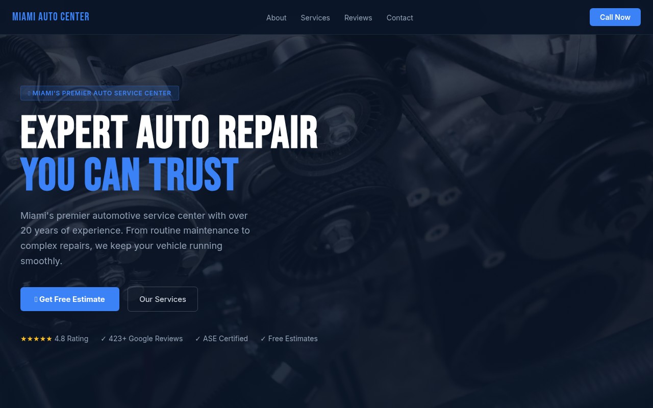 Local business website example